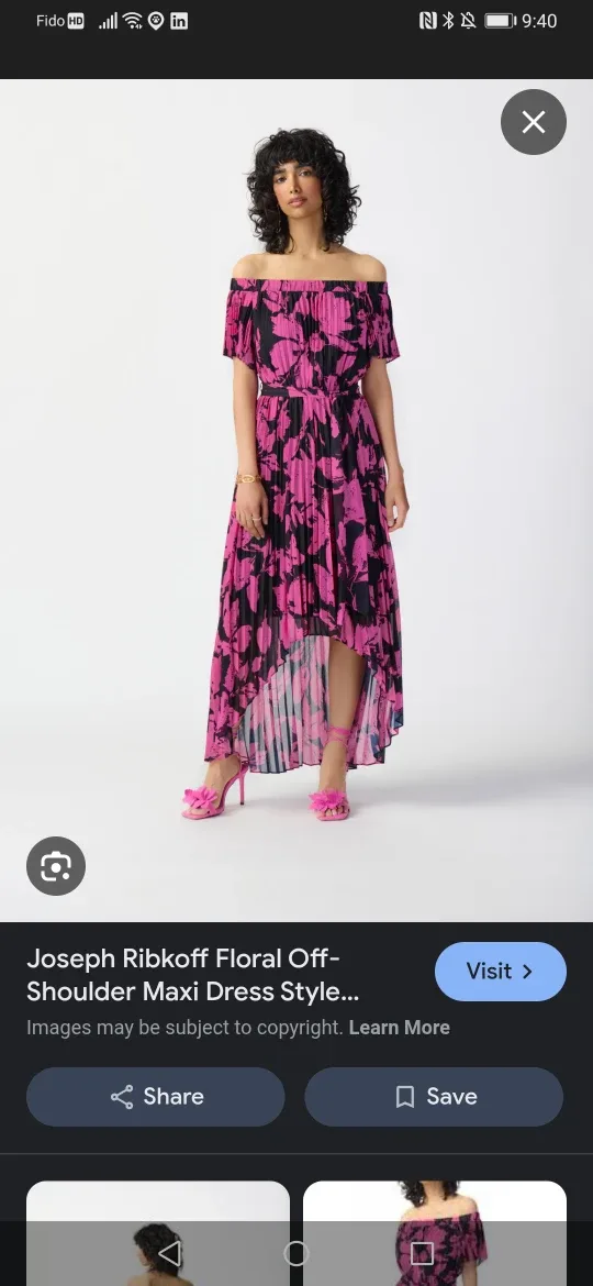 Joseph Ribkoff Floral Off-Shoulder Maxi Dress