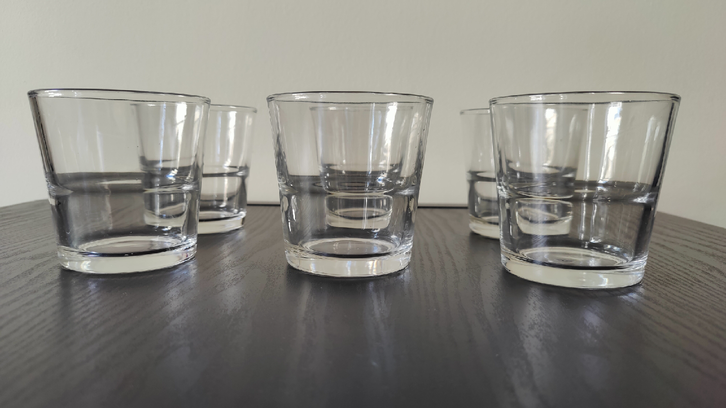 Set of 6 Clear Drinking Glasses
