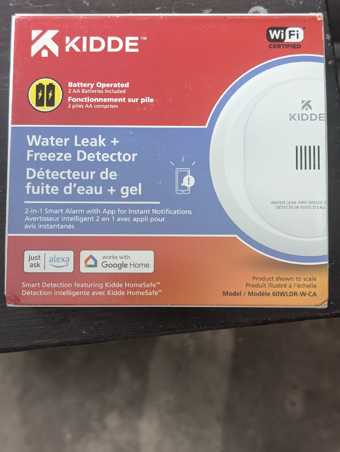Kidde Water Leak + Freeze Detector 60WLDR-W-CA