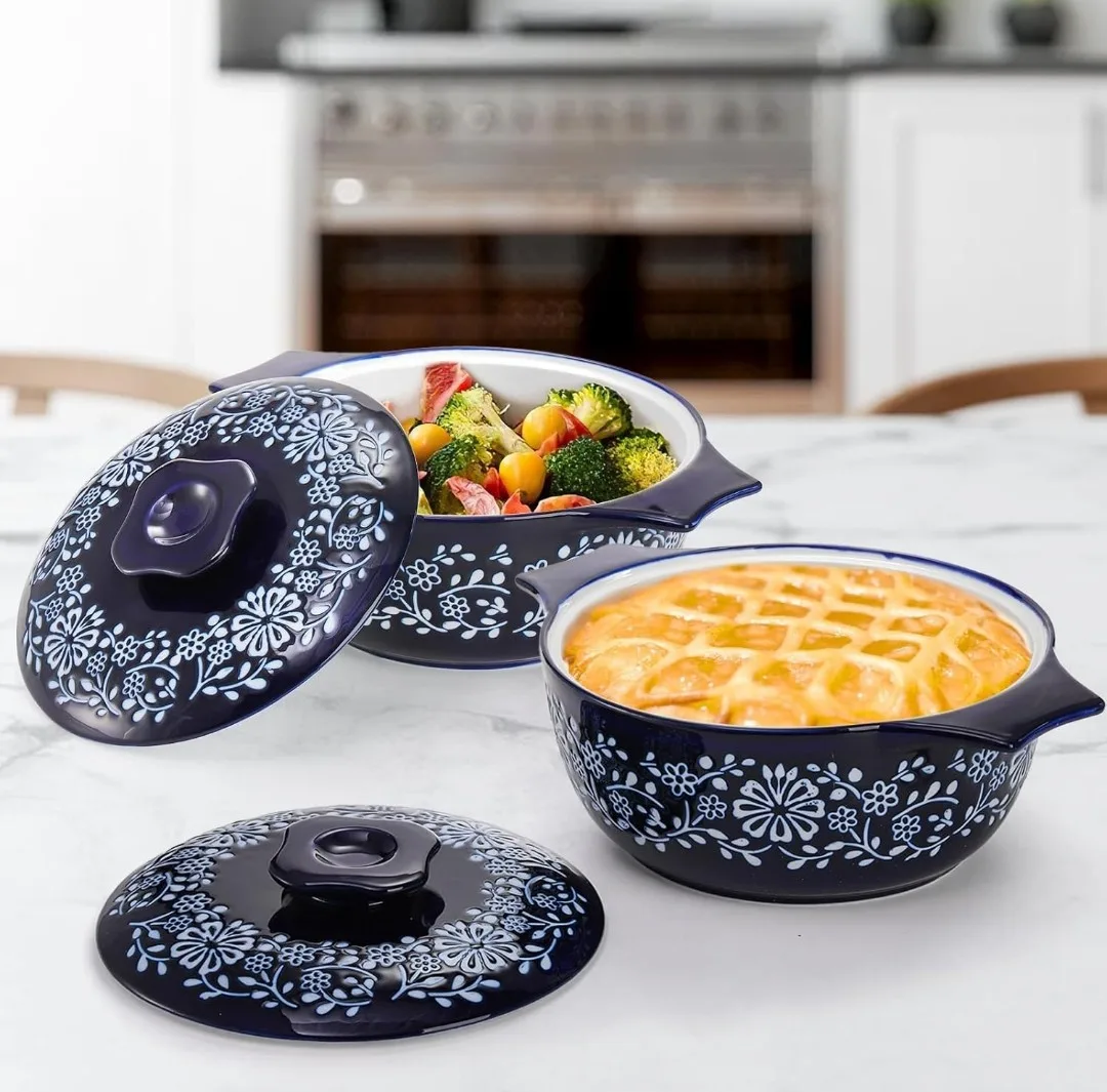 Bekith Casserole Dish with Lid, Blue image indicator(3)