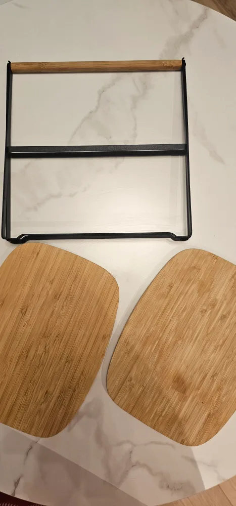 Bamboo & Metal 2-Tier Serving Stand image indicator(4)