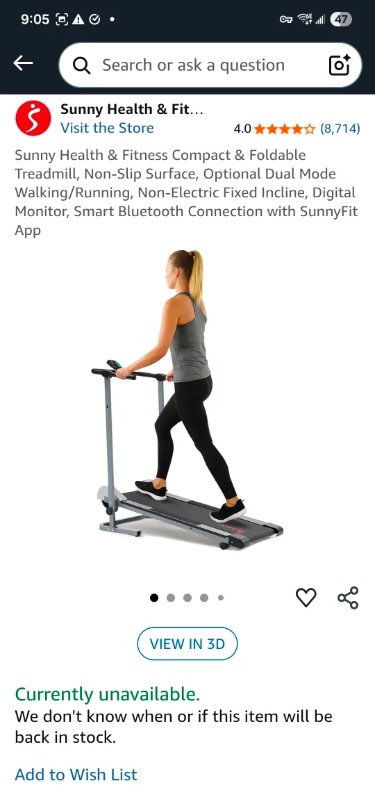 Sunny Health & Fitness Compact Treadmill, FOLDABLE! image indicator(4)