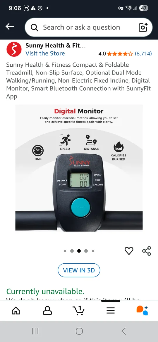 Sunny Health & Fitness Compact Treadmill, FOLDABLE! image indicator(7)