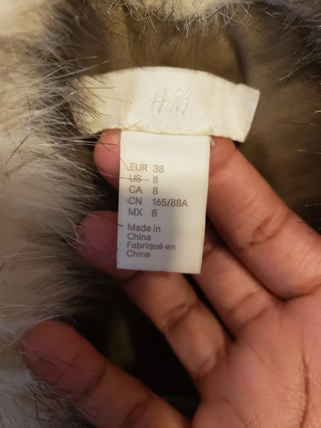 H&M Parka Jacket with Faux Fur Collar - Size 8 image indicator(2)