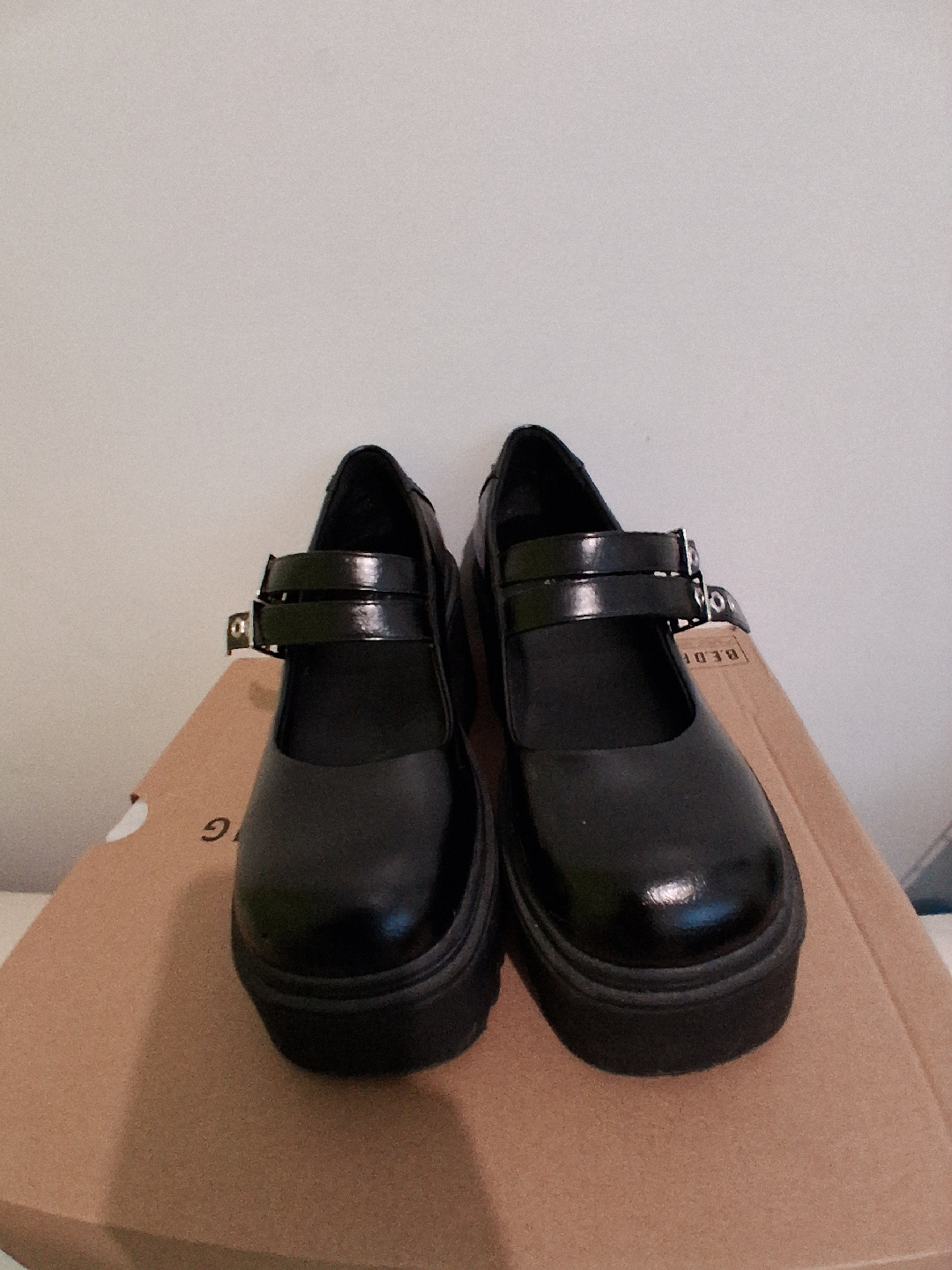 Black Platform Mary Janes, Size 7 - photo 2