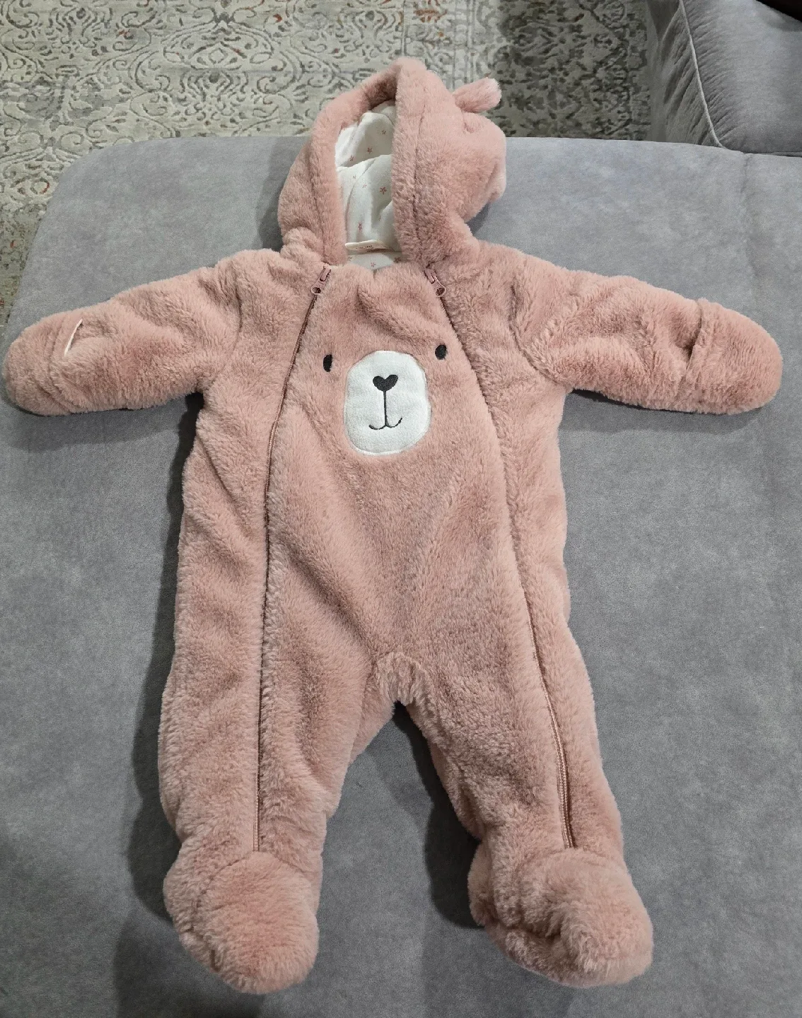 Pink Bear Baby Onesie 3-6 months like new