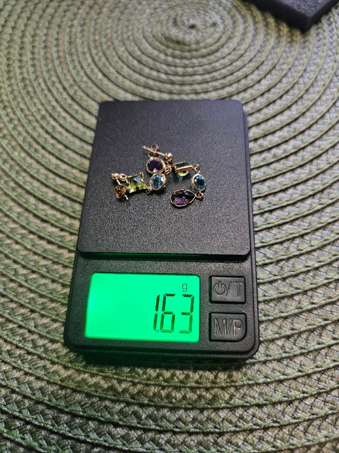 14K Gold Gemstone Drop Earrings 1.63g image indicator(3)