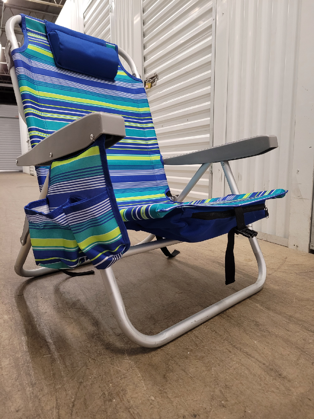 2 Striped Beach Chairs with headrest - photo 3