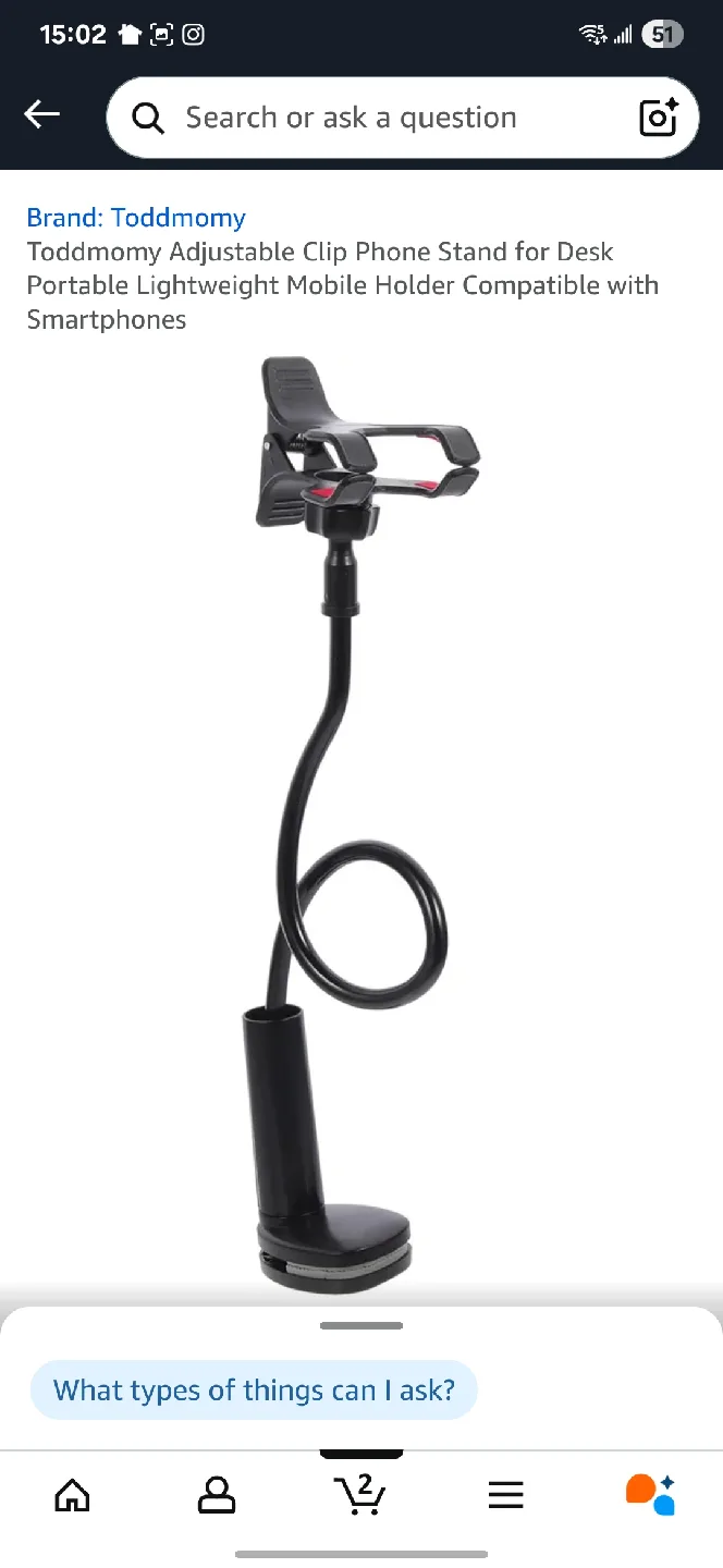 Adjustable Clip Phone Stand - Like New! thumbnail