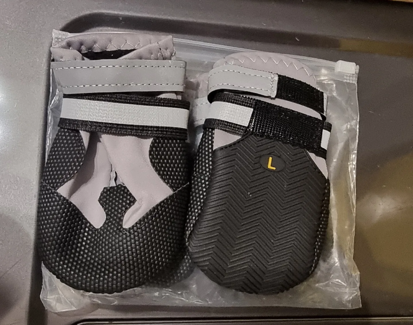 NeuWee Dog Boots - Size L, Gray - NEW thumbnail