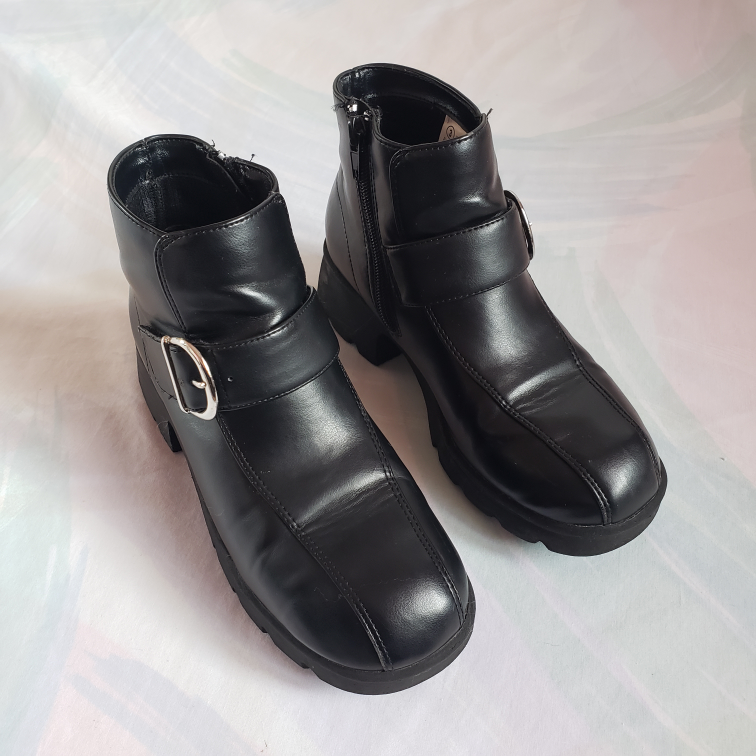Vintage Kids Black Ankle Boots
