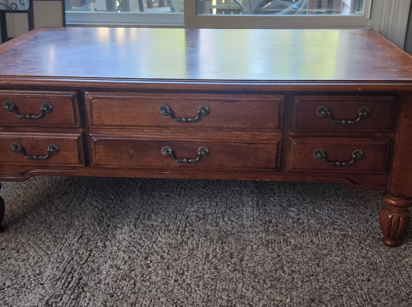 Wooden Coffee Table with Drawers