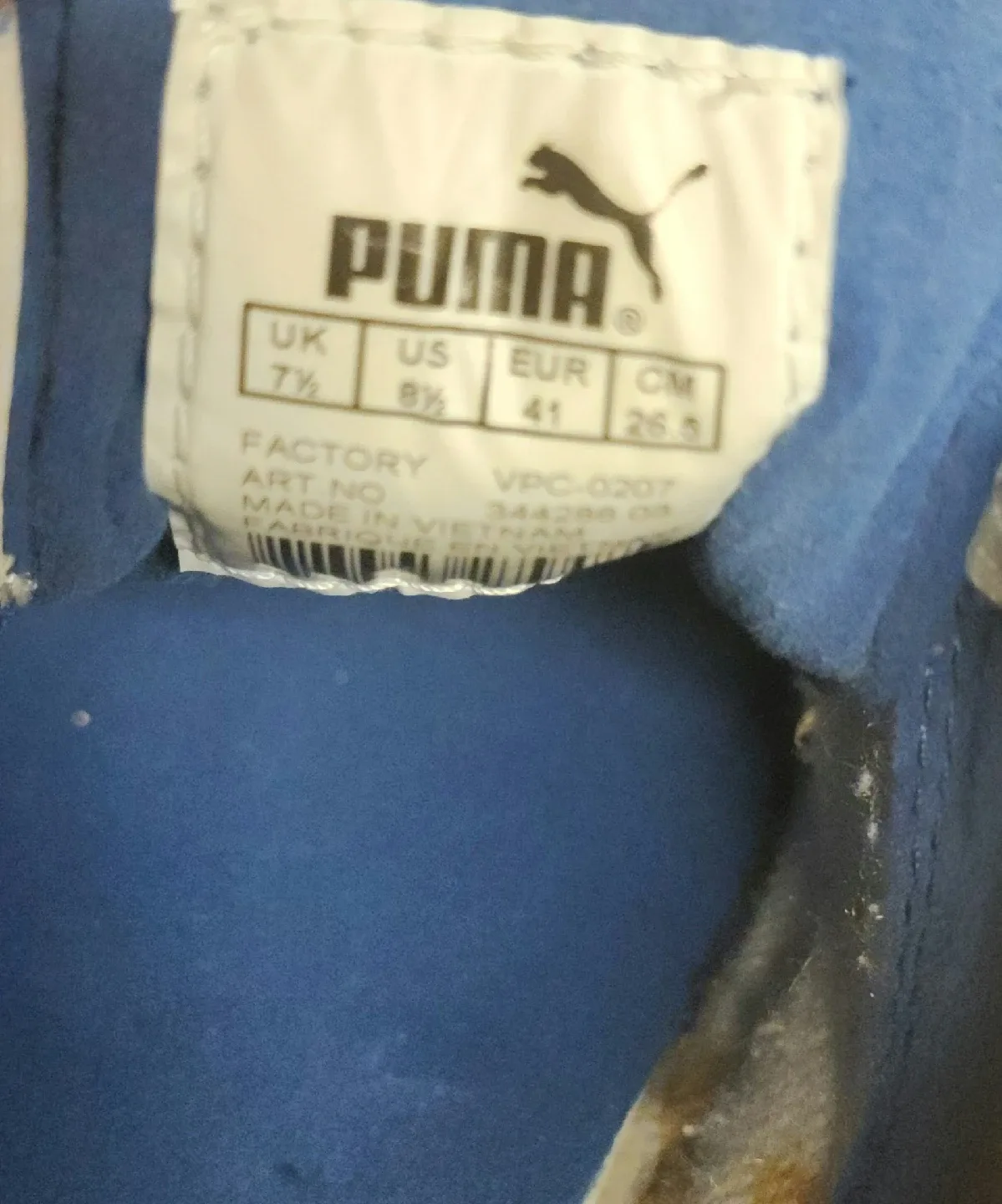 Puma White & Blue Leather Sneakers image indicator(8)