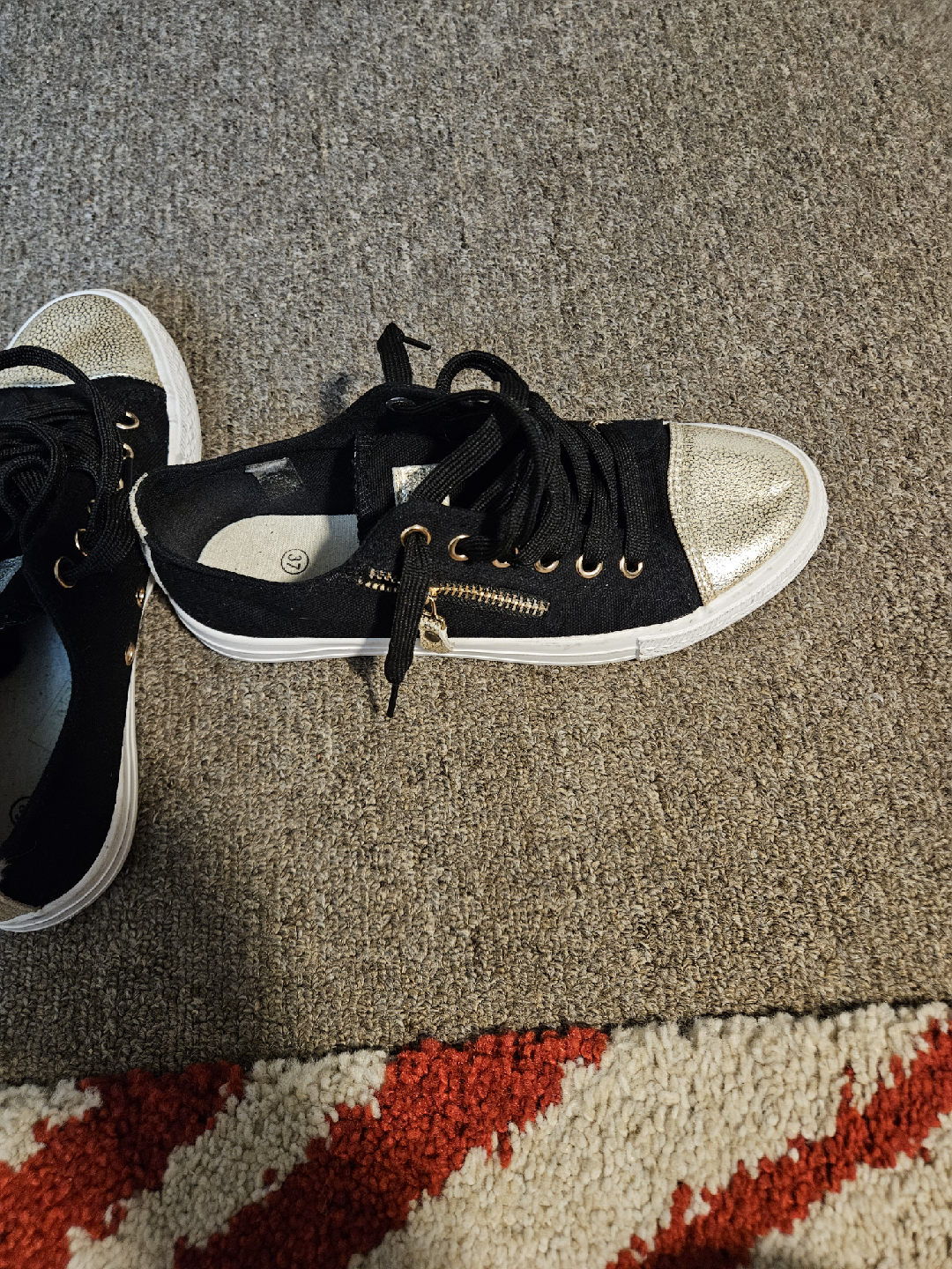 Black & Gold Accent Sneakers - Size 7 - photo 3