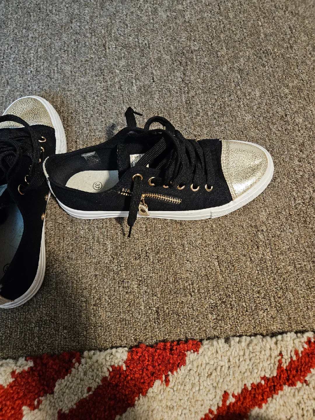 Black & Gold Accent Sneakers - Size 7 image indicator(3)