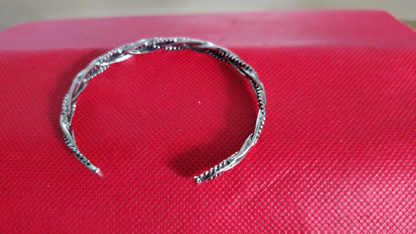Silver Braided Bangle Bracelet - photo 2