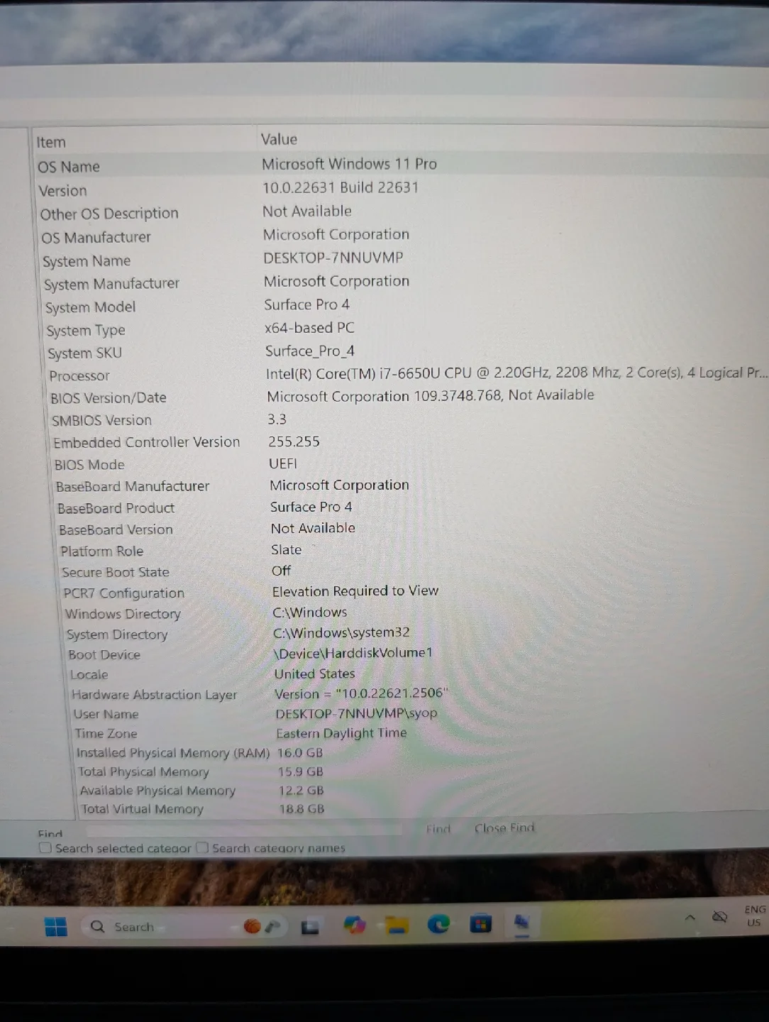 Microsoft Surface Pro 4, i7, 16GB RAM image indicator(5)
