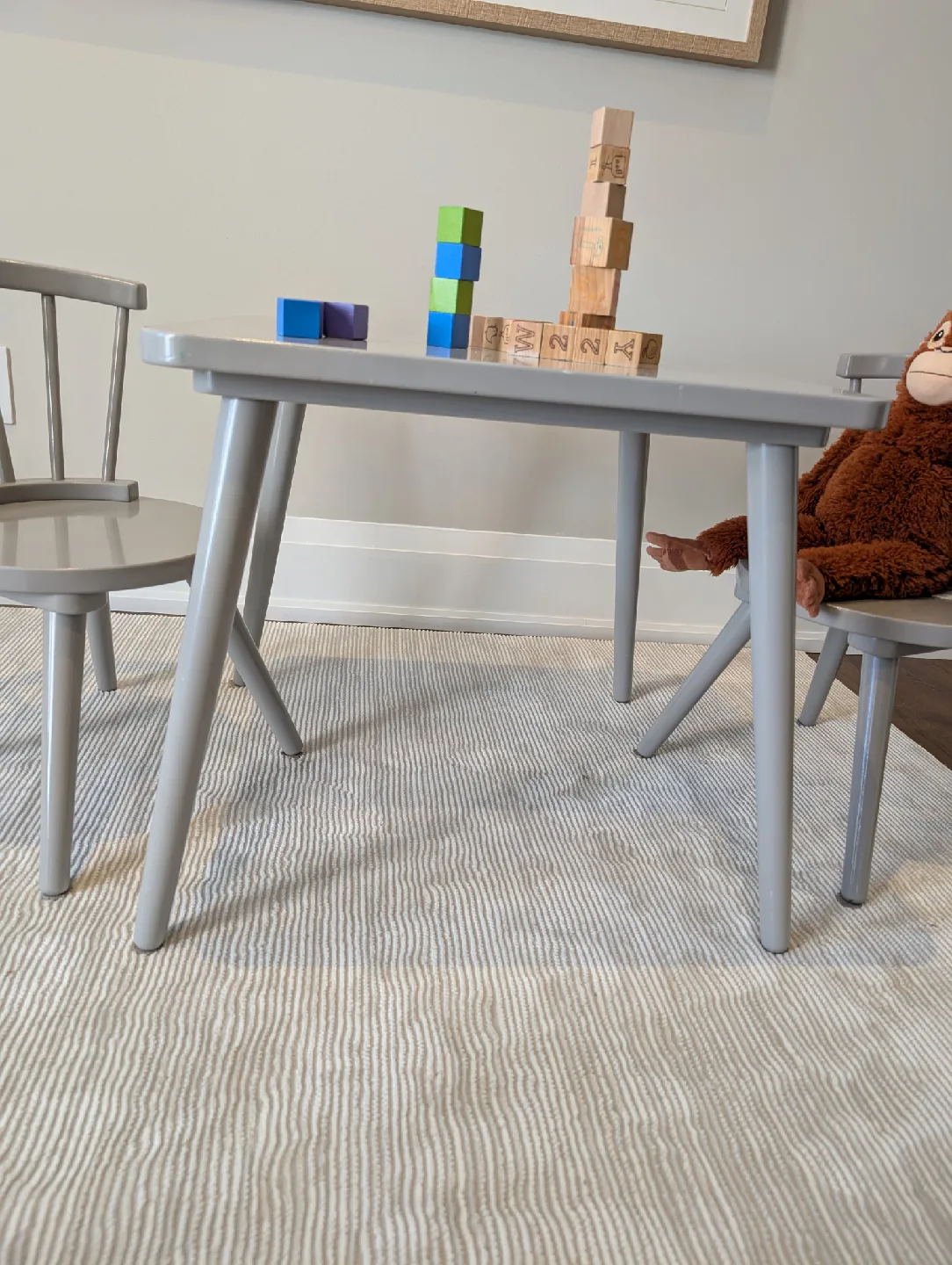 Kids Grey Table and Chairs Set image indicator(4)