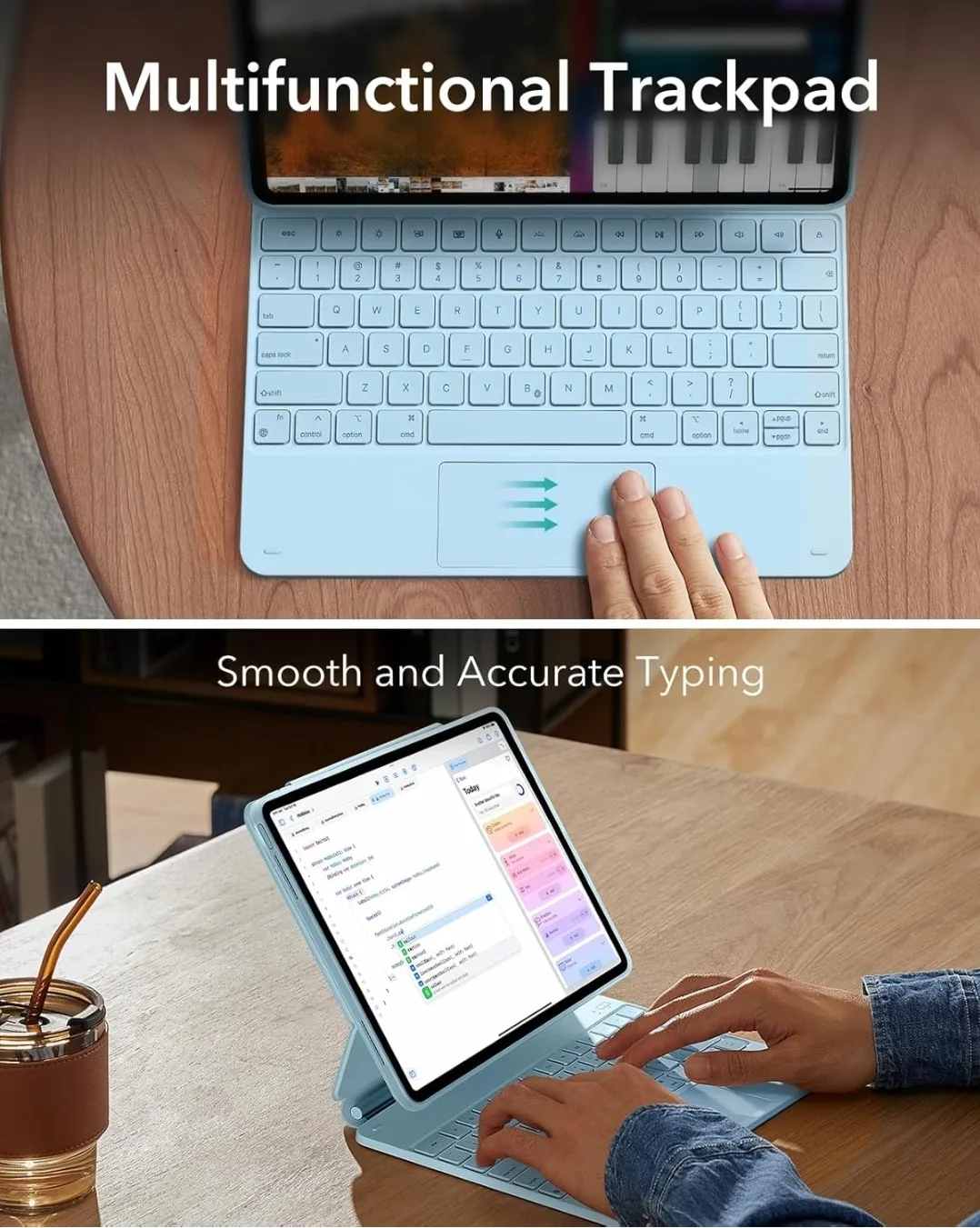 ESR iPad Air 13 Inch Case with Keyboard,  Blue image indicator(6)