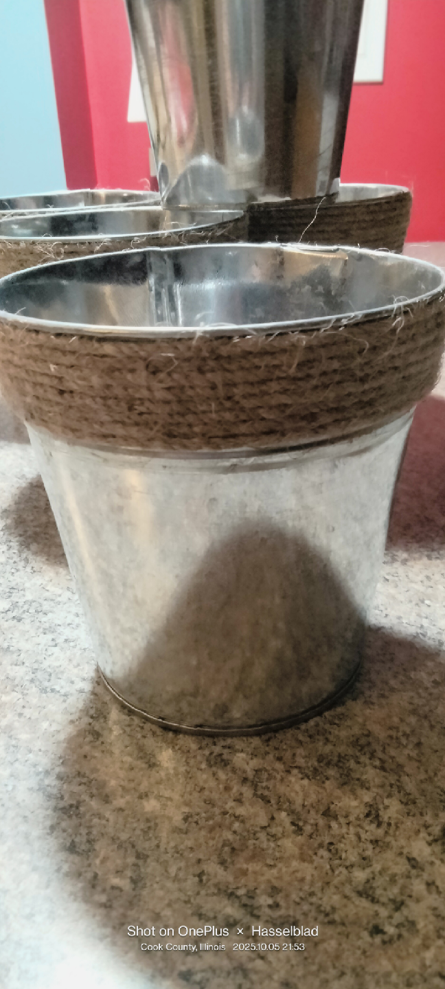 Metal Vase With Rope - 5.5 in x 5.37 cm