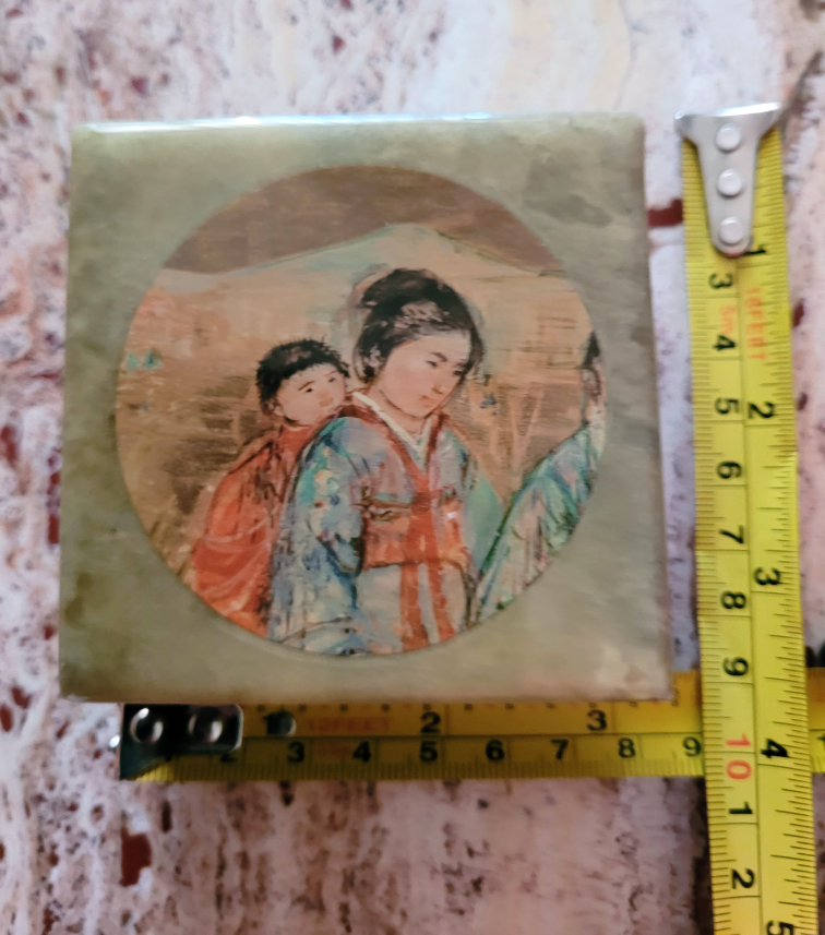 Edna Hibel Marble Trinket Box with Booklet🧡 Bingo - photo 2