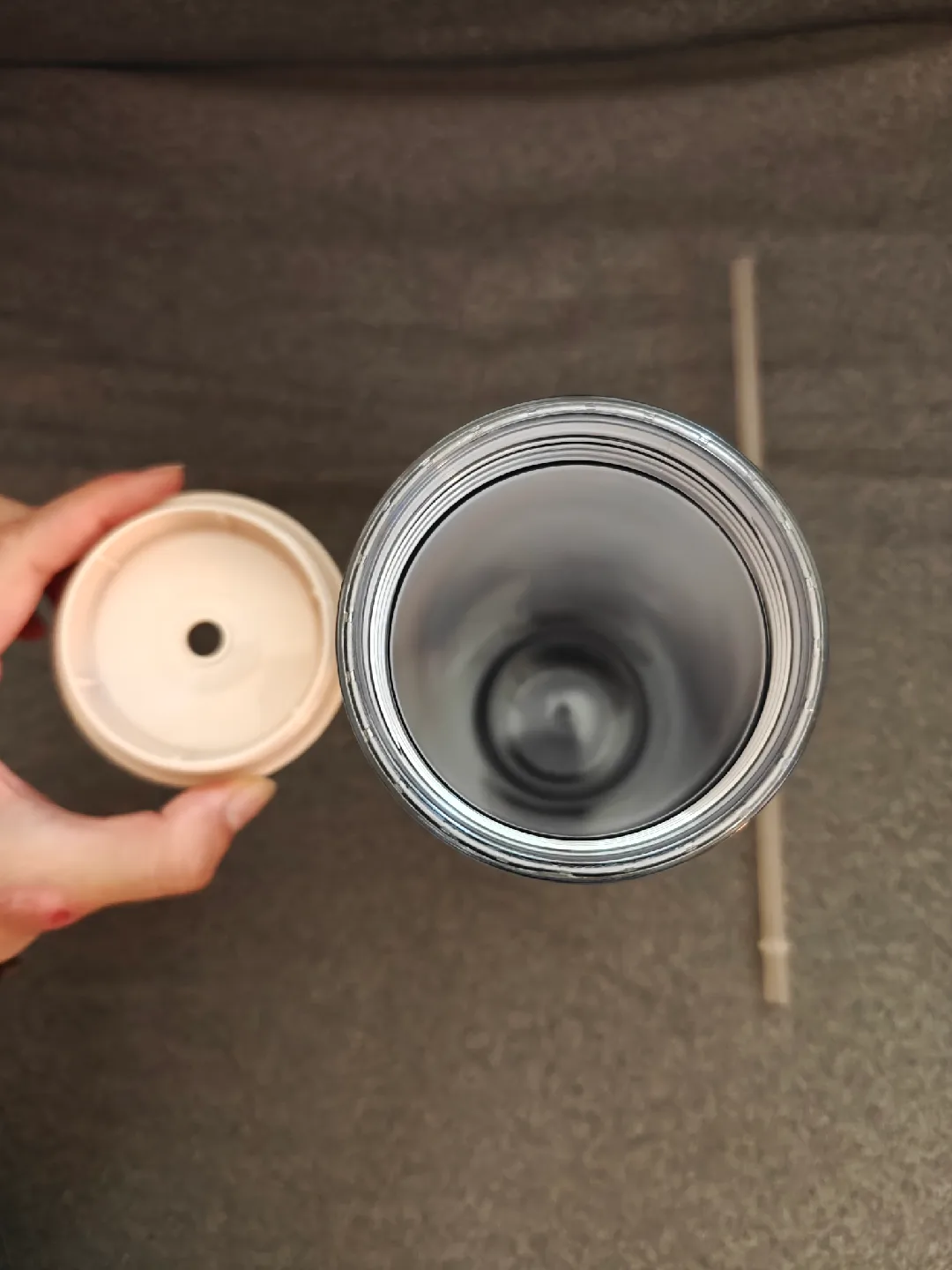 Personalized Pink & White Tumbler with Straw image indicator(3)