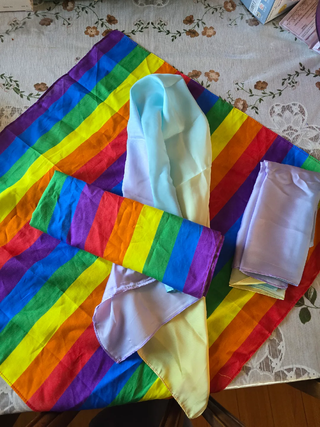 Set of 4 Rainbow bandanas thumbnail