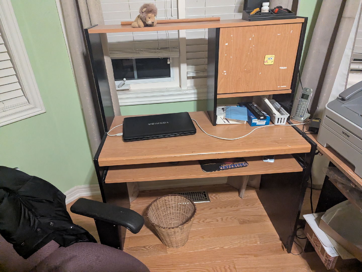 Desk with Hutch and Keyboard Tray