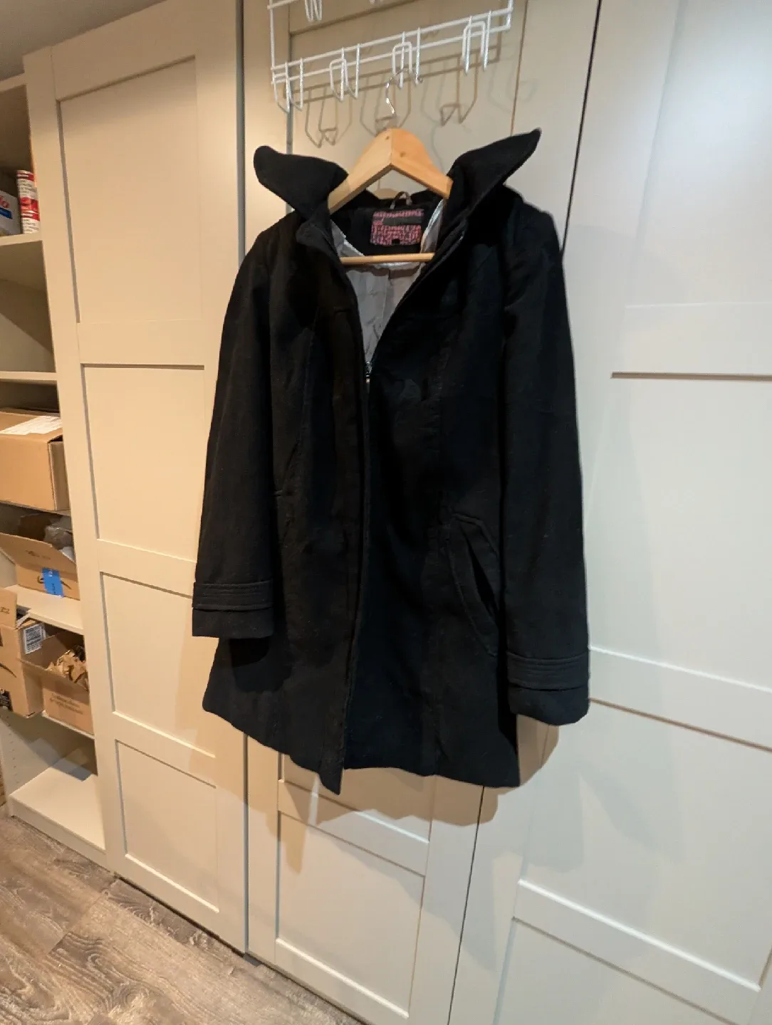 Black fall Coat for women, size S thumbnail