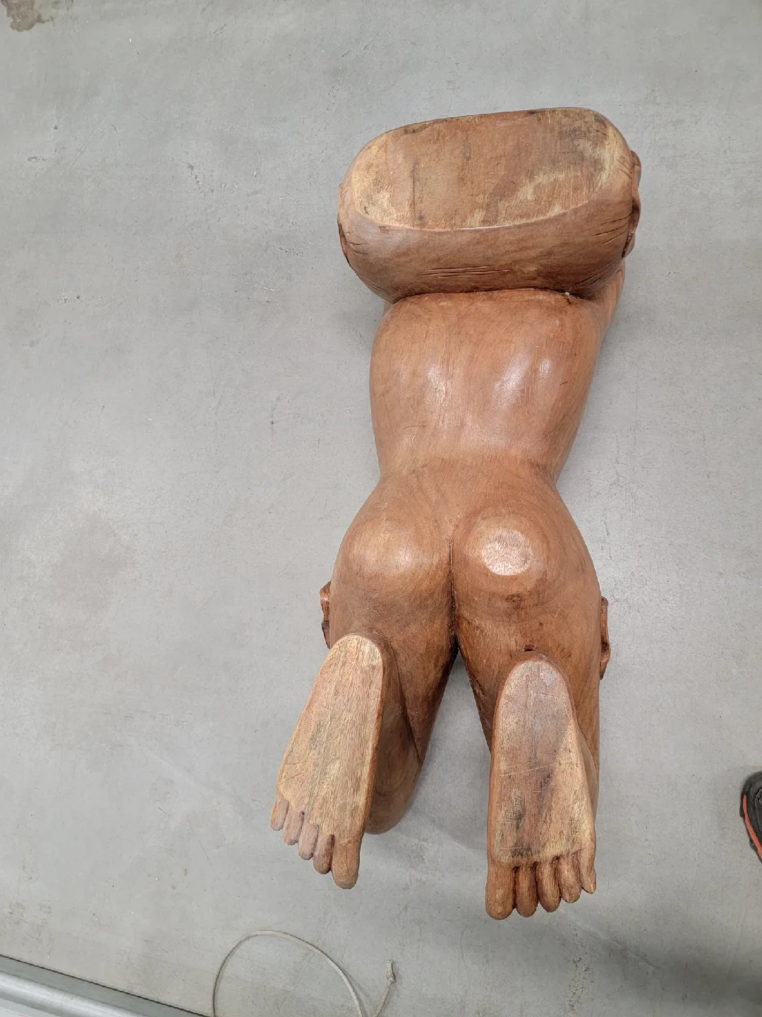 Unique Vintage Wood Hand-Carved Woman Sculpture Coffee Table image indicator(7)