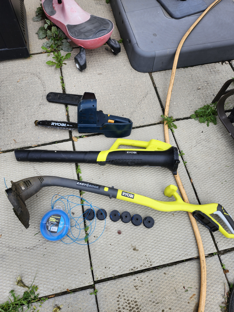 Ryobi Chainsaw, Blower, and Easy Edge Trimmer