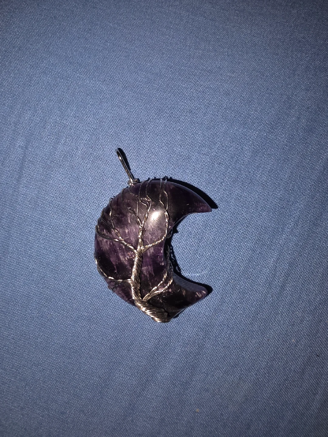 Amethyst Crescent Moon Pendant