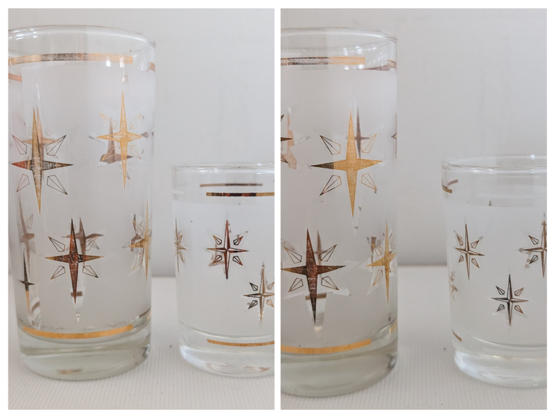 vintage Atomic Starburst Tumbler glasses