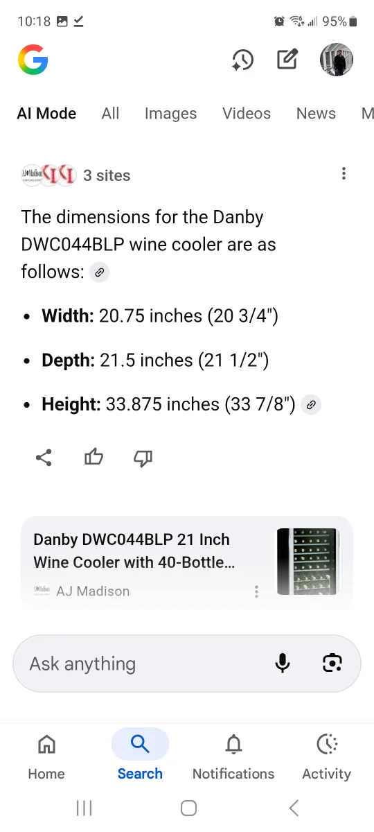 Danby DWC044BLP Wine Cooler image indicator(5)