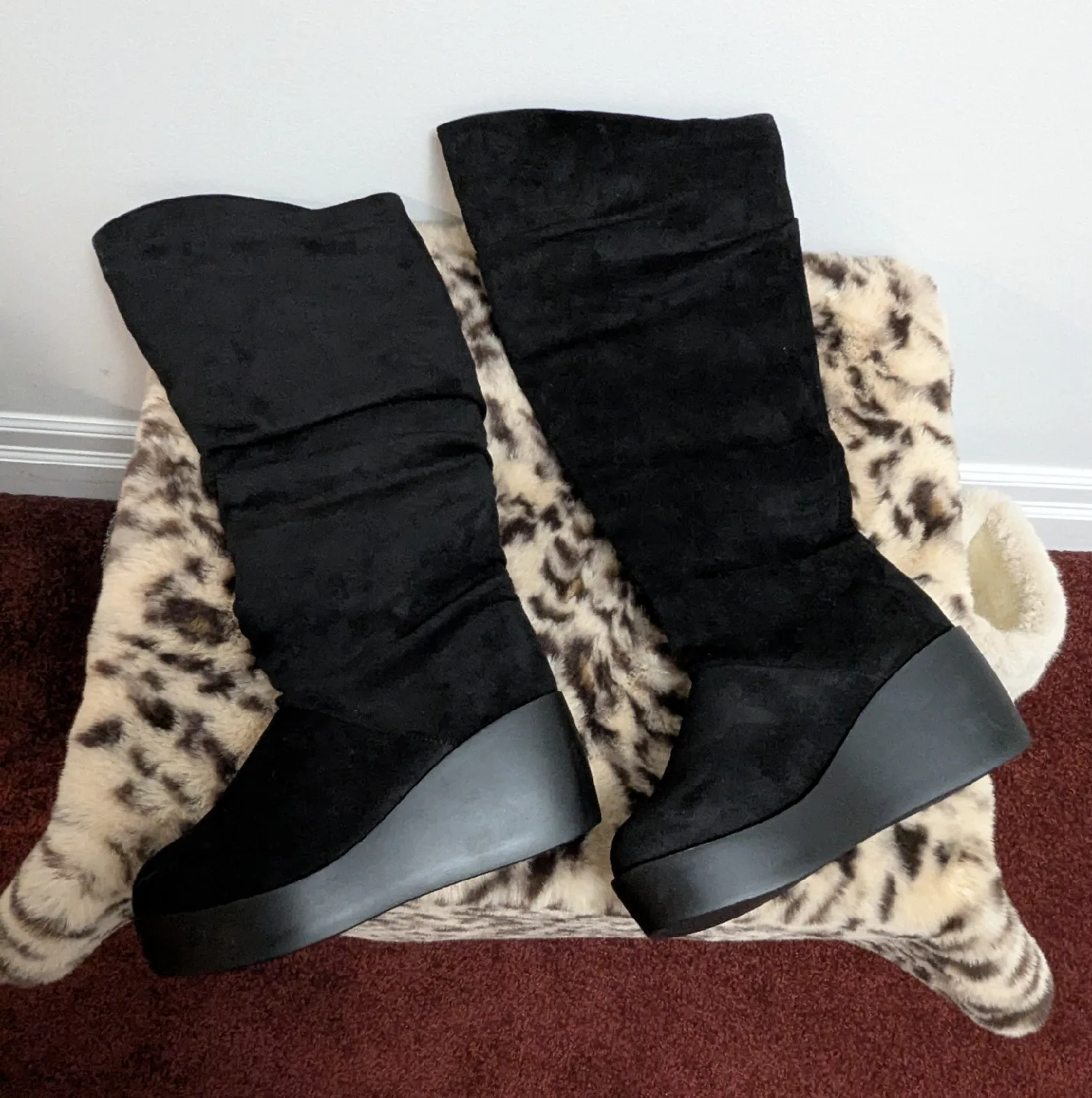 Black Platform Wedge Boots
