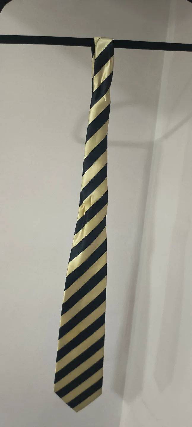 Santino Striped Tie - Black and Gold thumbnail