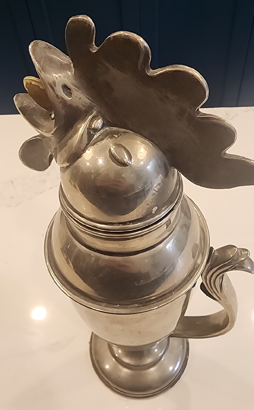 Vintage Silver Plated Rooster Cocktail Shaker