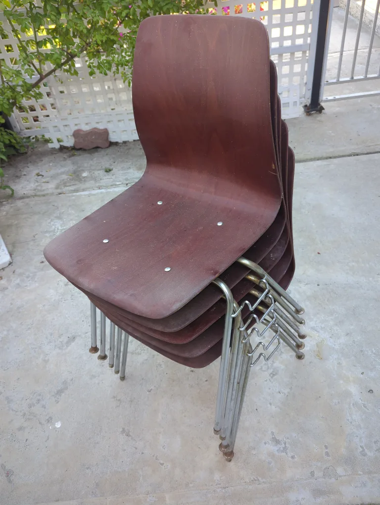 Set of 4 Vintage Stacking Chairs -