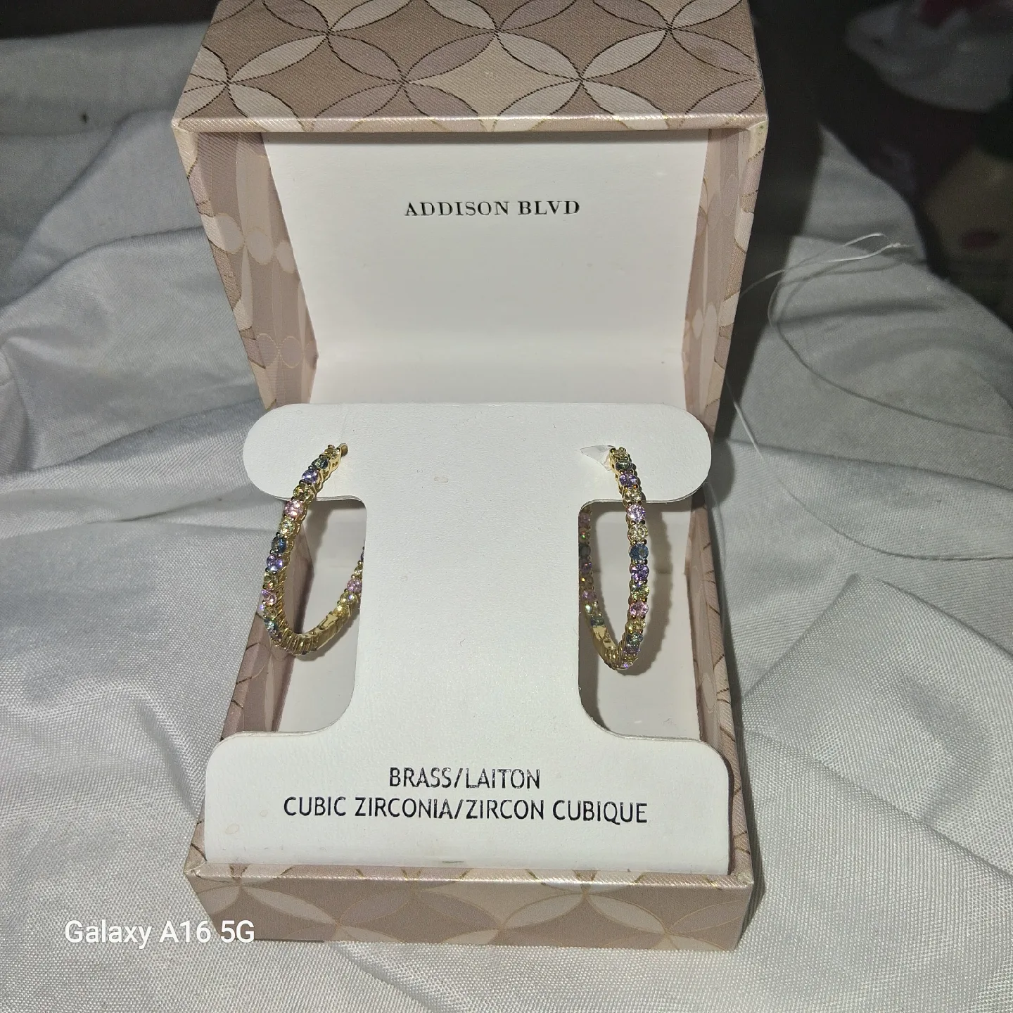 Addison Blvd Cubic Zirconia Hoop Earrings - New
