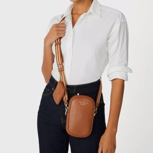 Kate Spade Brown Rosie North South Crossbody Phone Wallet Bag