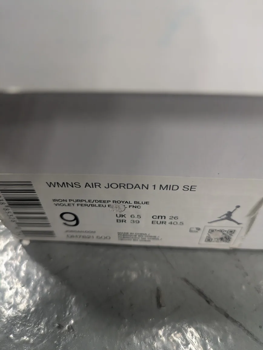 Nike Air Jordan 1 High Iron Purple Deep Royal (Women's) - Size 9 image indicator(6)