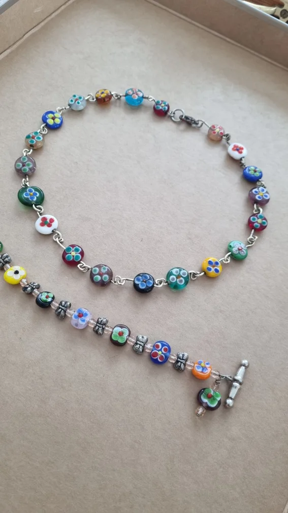 Murano Glass Necklace and Bracelet Set thumbnail