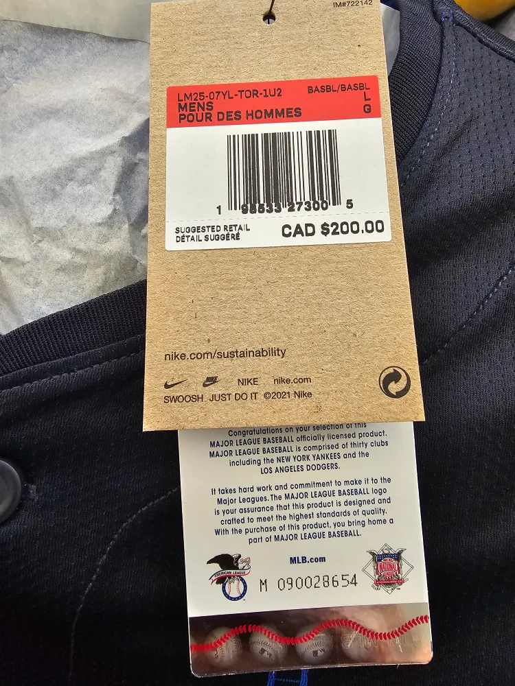 Nike Toronto Blue Jays Jersey - Men's Large image indicator(2)