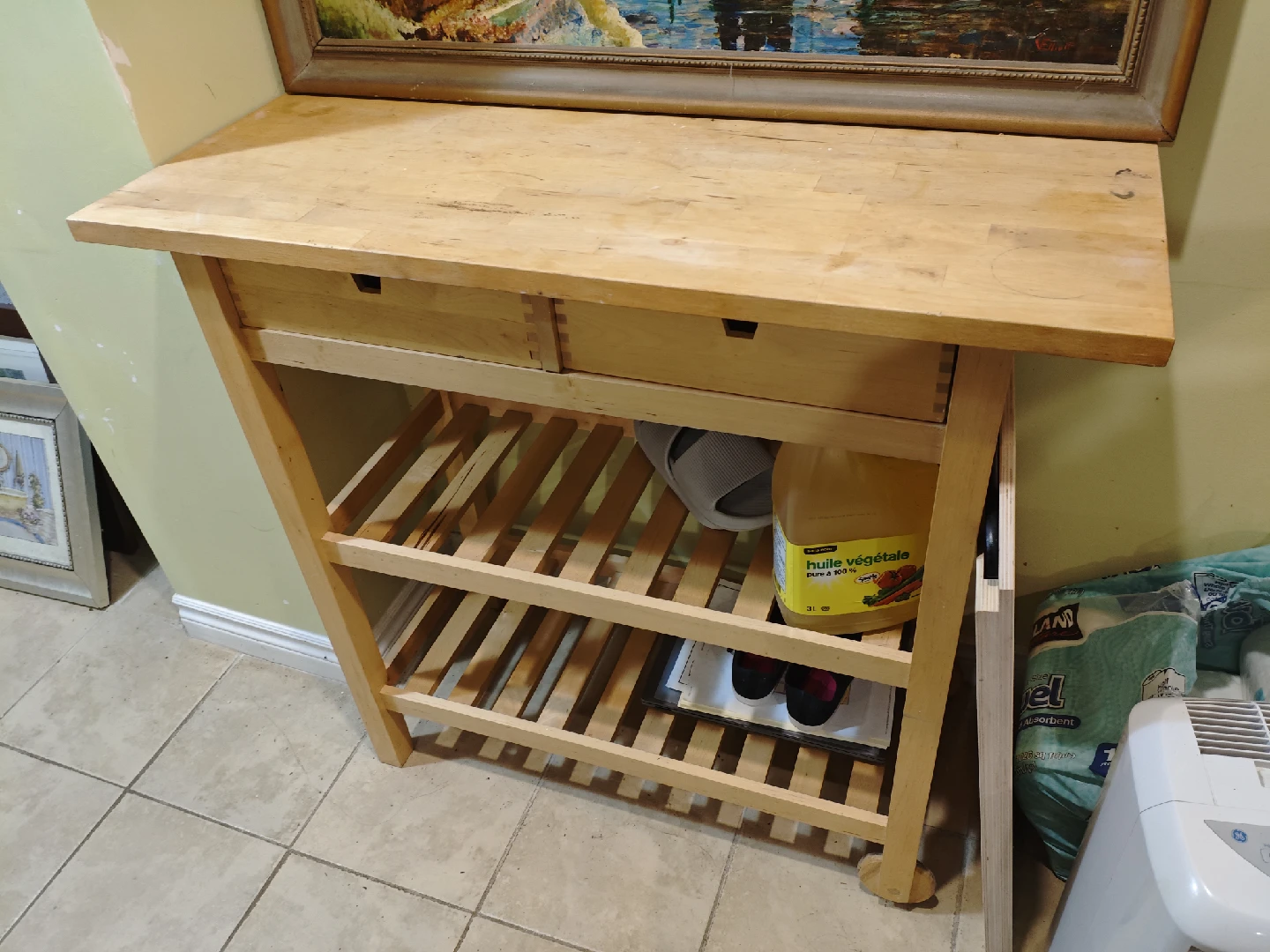 Handmade Wooden Console Table with Shelf
