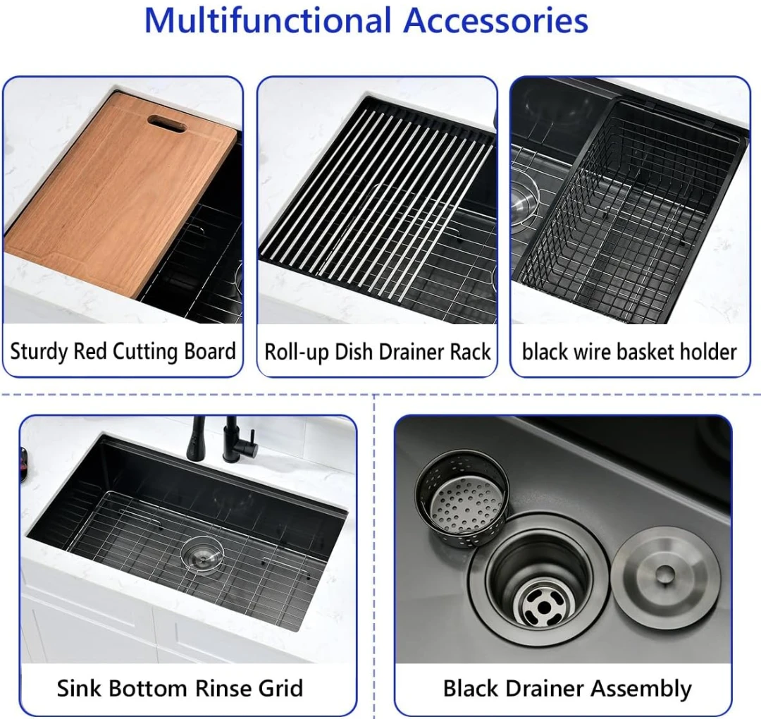 Black Kitchen Sink 32x19 inch - photo 5