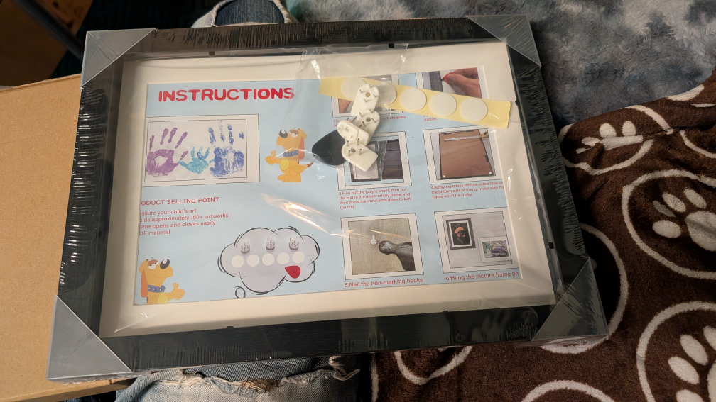 New Black Picture Box-Frame with Mounting Hardware