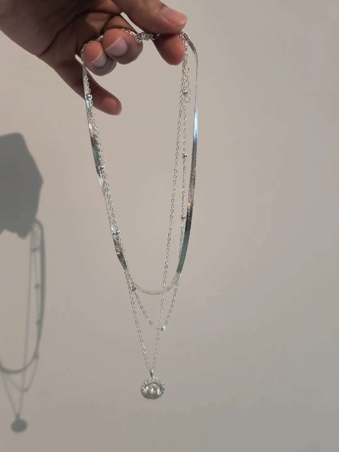 Silver Layered Necklace image indicator(2)