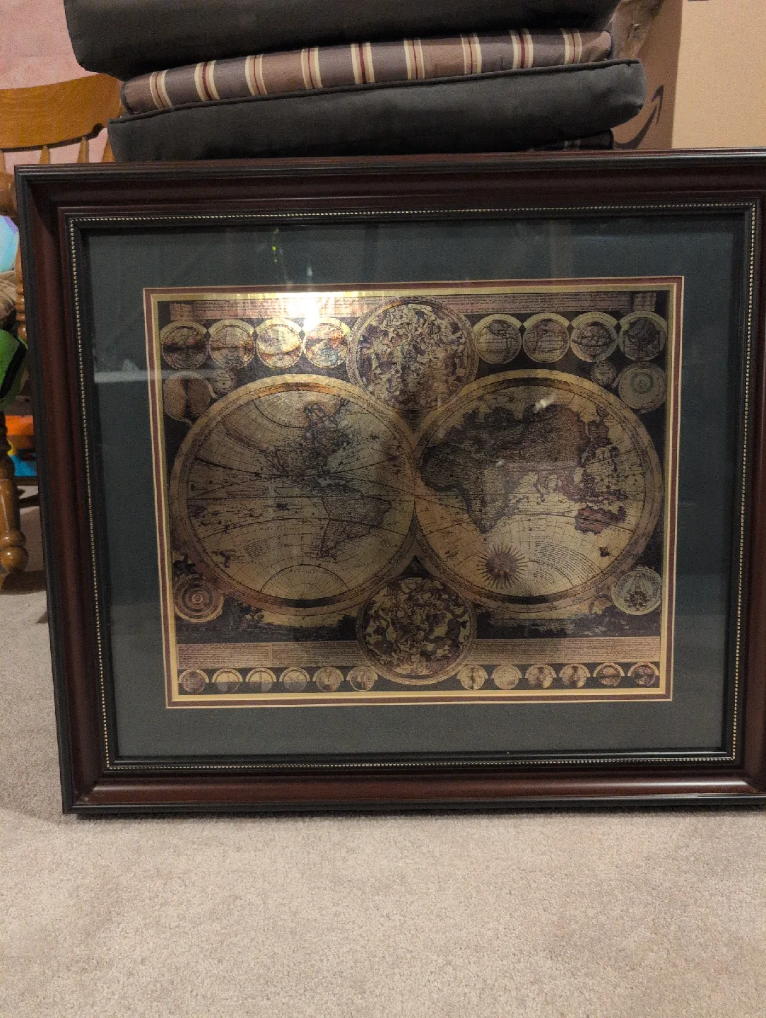 Framed World Map Wall Art image indicator(2)