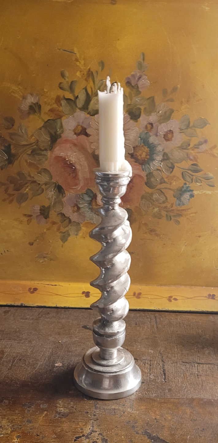 Silver Metal Candlestick Holder