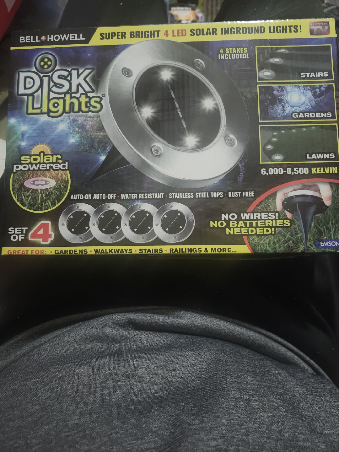 Bell+Howell Disk Lights - Set of 4 Solar Inground Lights